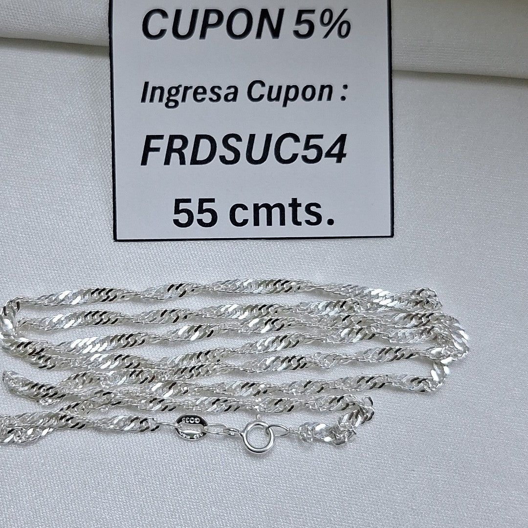 CADENA MEDIO TZL PLATA .925 55 CM 4.22 GR (NUEVO)