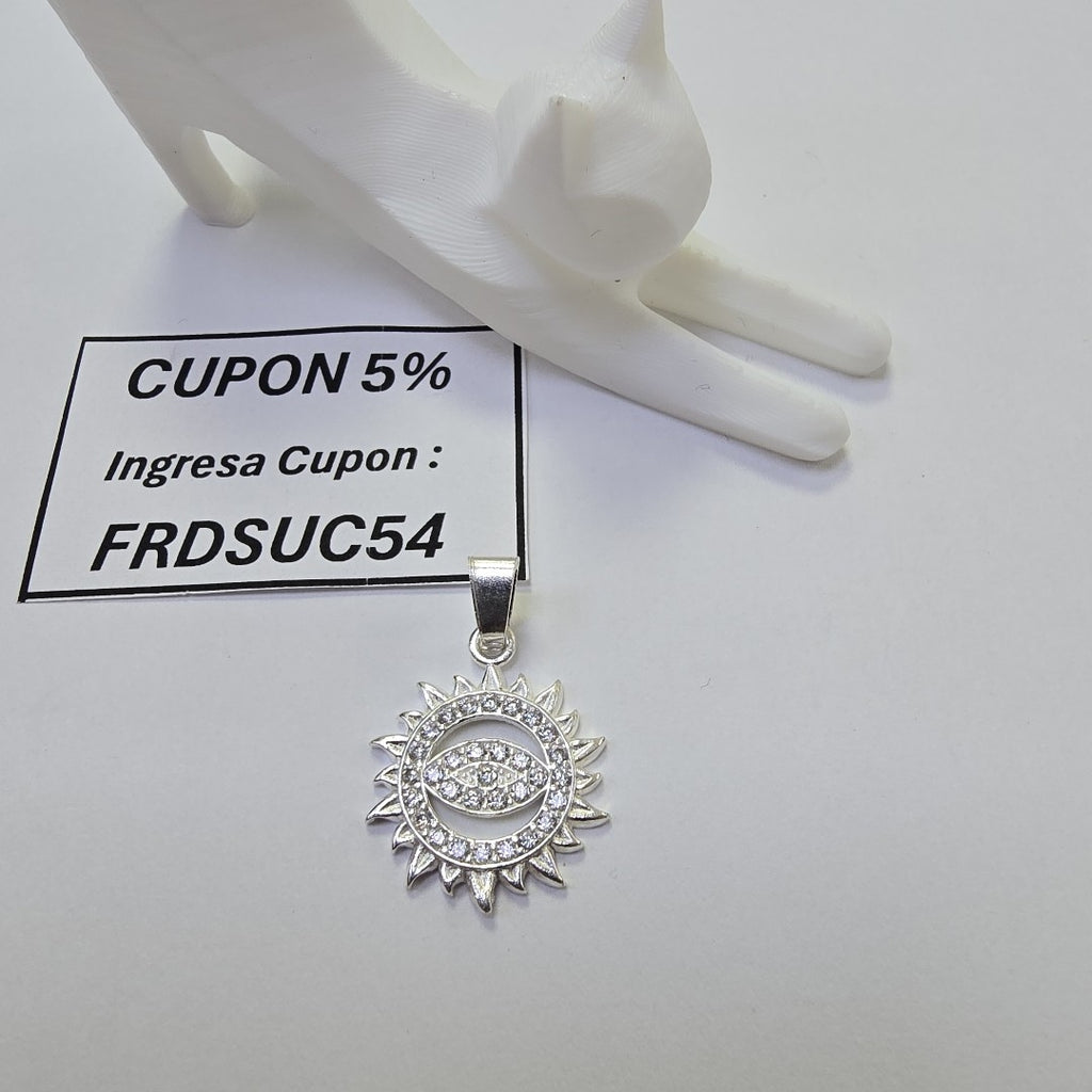 DIJE OJO MAGICO CON CIRCONIAS PLATA .925 2 GR (NUEVO)