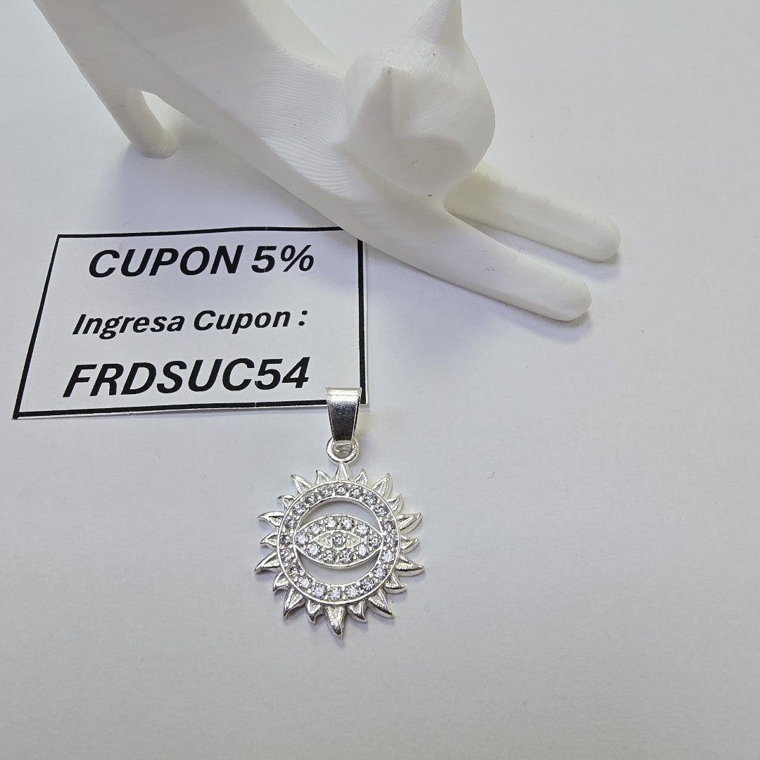 DIJE OJO MAGICO CON CIRCONIAS PLATA .925 2 GR (NUEVO)