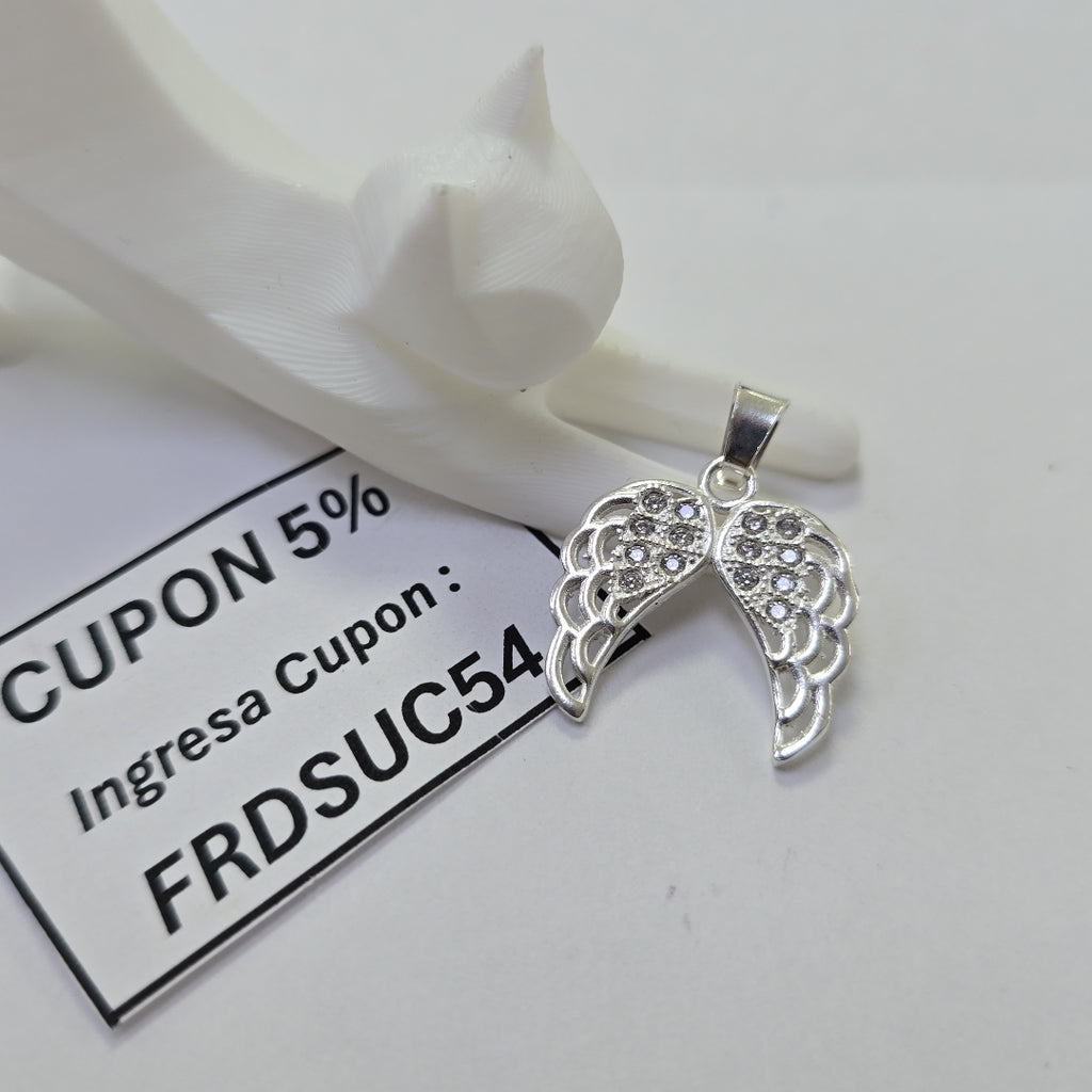 DIJE ALAS C/CIRCONIAS PLATA .925 2.4 GR (NUEVO)