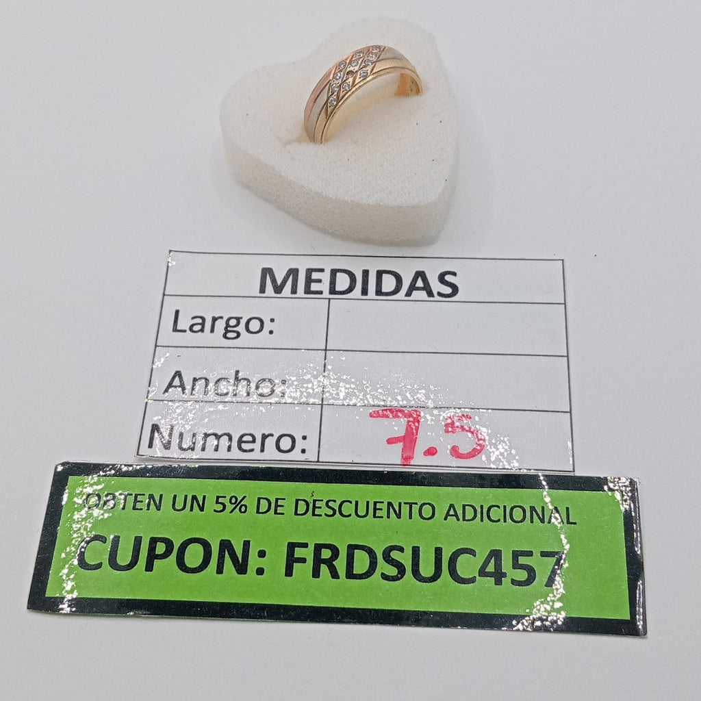 ARGOLLA ORO COMBINADO 14 K 2.6 GRMS (SEMINUEVO)