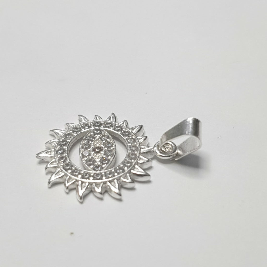 DIJE OJO MAGICO CON CIRCONIAS PLATA .925 2 GR (NUEVO)