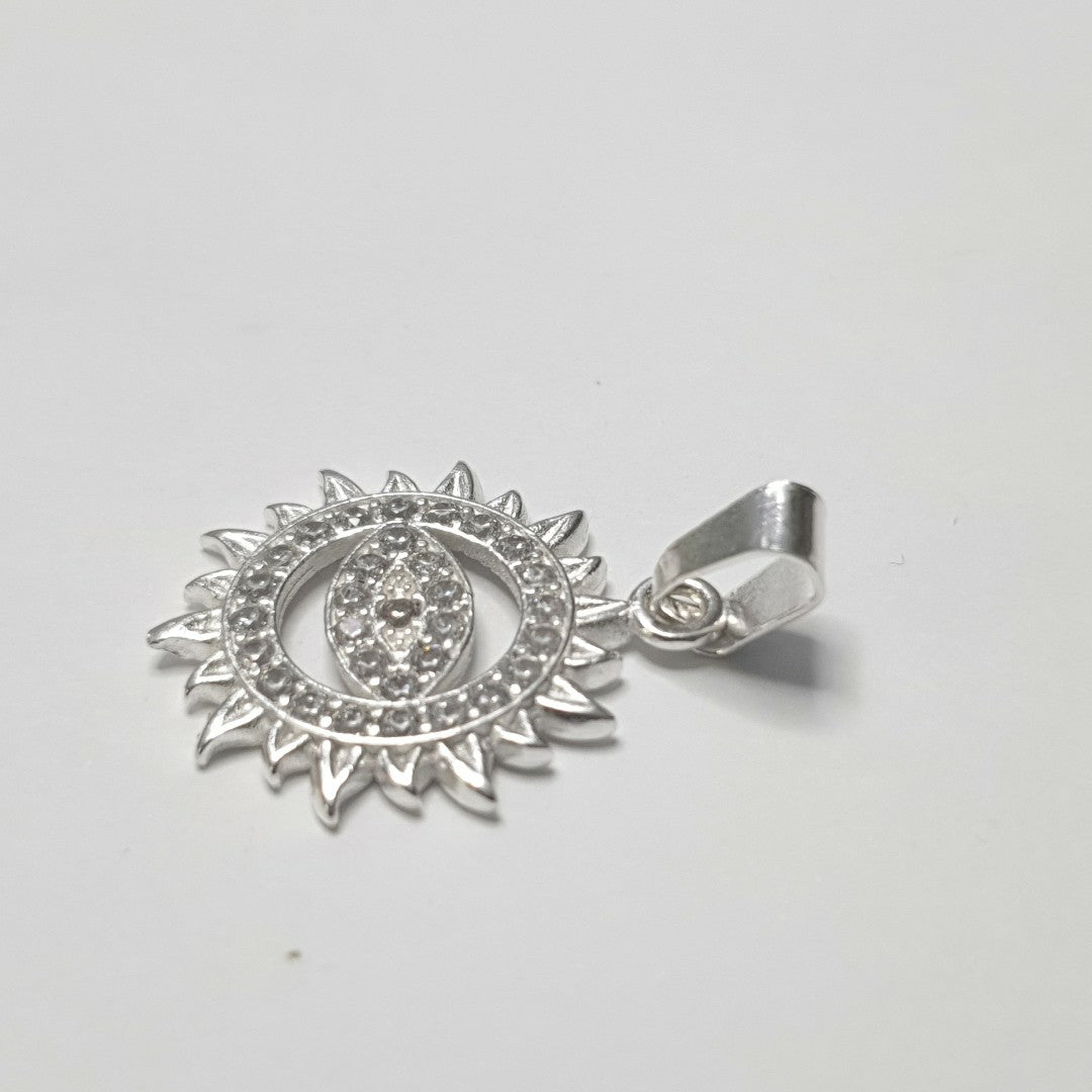 DIJE OJO MAGICO CON CIRCONIAS PLATA .925 2 GR (NUEVO)