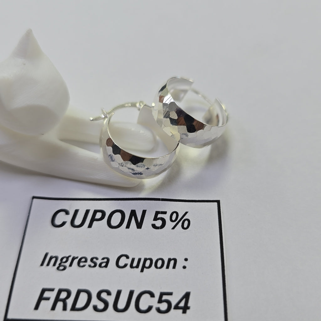 ARETES ARRACADAS FACETADAS PLATA .925 2.9 GR (NUEVO)