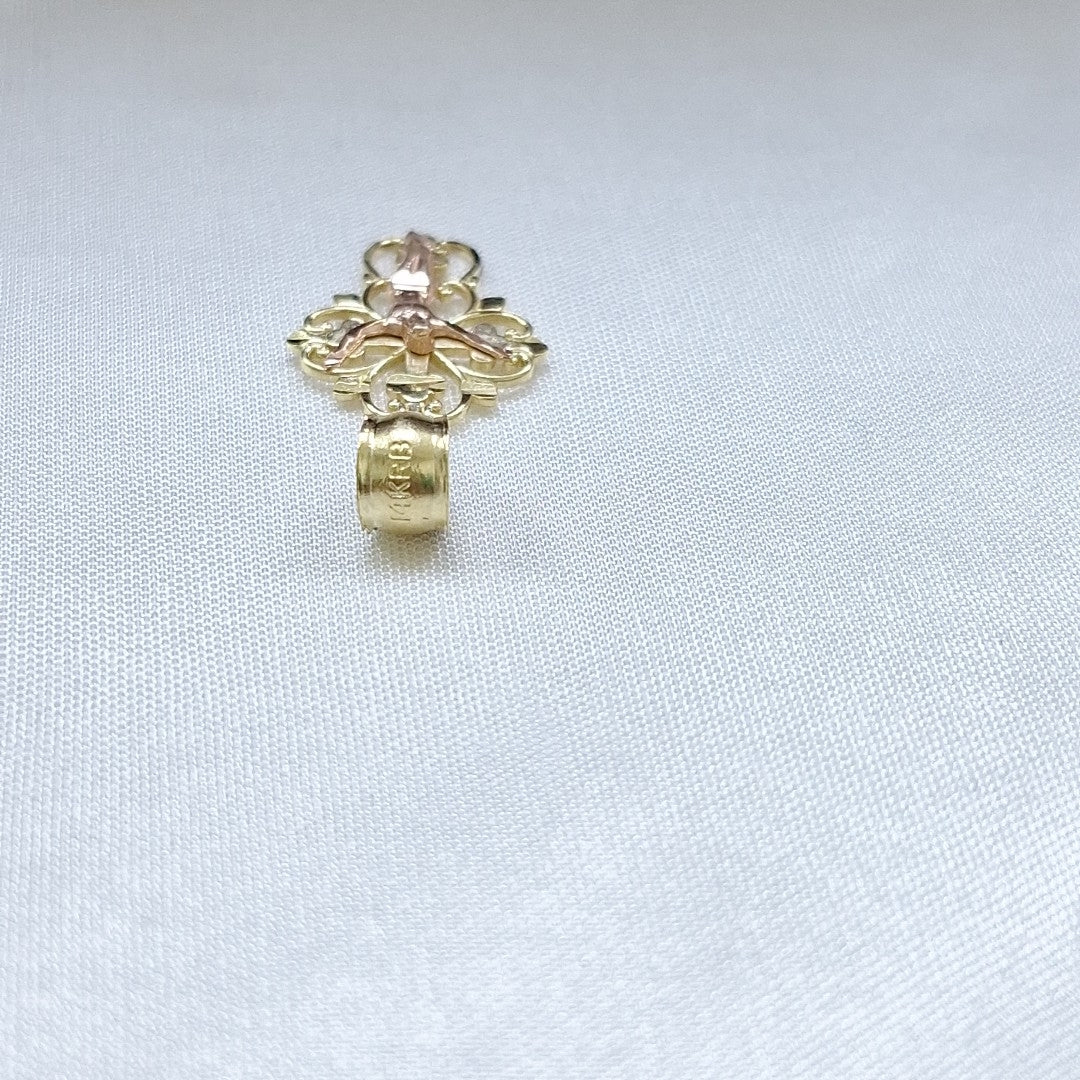 CRUCIFIJO ORO PLATINO 14 K 1,40 GRMS (SEMINUEVO)