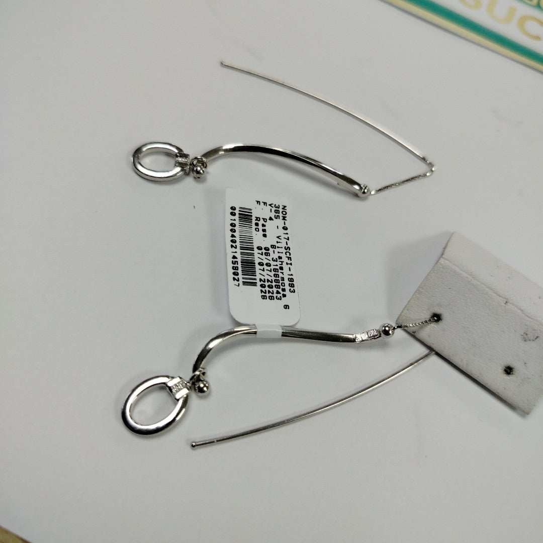 ARETES PAR ORO BLANCO 14 K 4,00 GRMS (SEMINUEVO)