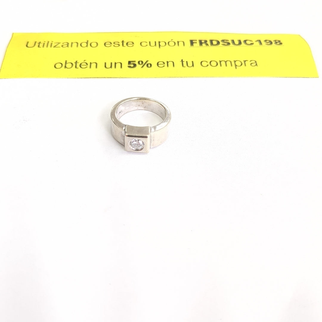 ANILLO ORO BLANCO 14 K 8.3 GRMS (SEMINUEVO)