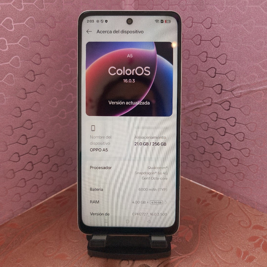CELULAR OPPO A5 CPH2727 (2025) 256 GB 4 GB RAM (SEMINUEVO)