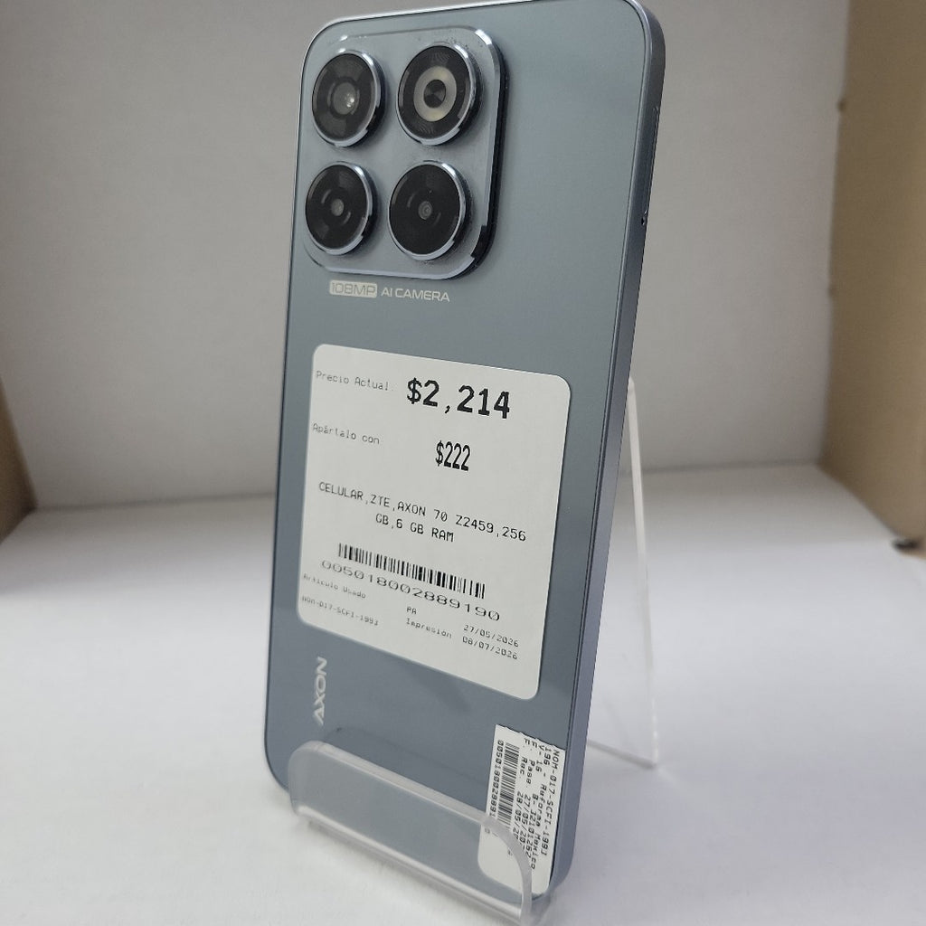 CELULAR ZTE AXON 70 Z2459 256 GB 6 GB RAM