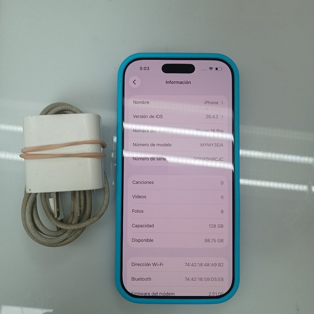 CELULAR APPLE IPHONE 16 PRO A3292 (2024) 128 GB 8 GB RAM (SEMINUEVO)