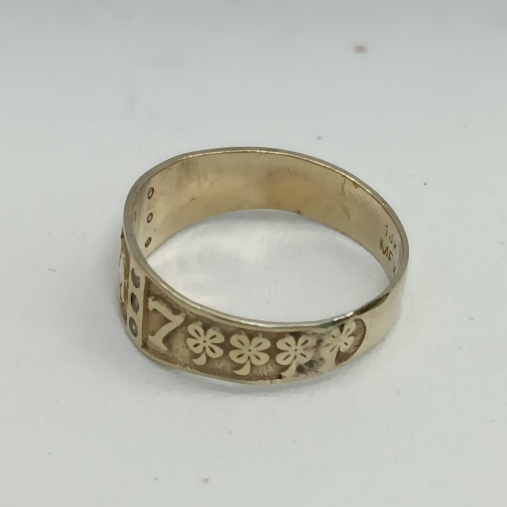 ARGOLLA DE LA SUERTE ORO 14 K 2.2 GRMS (SEMINUEVO)