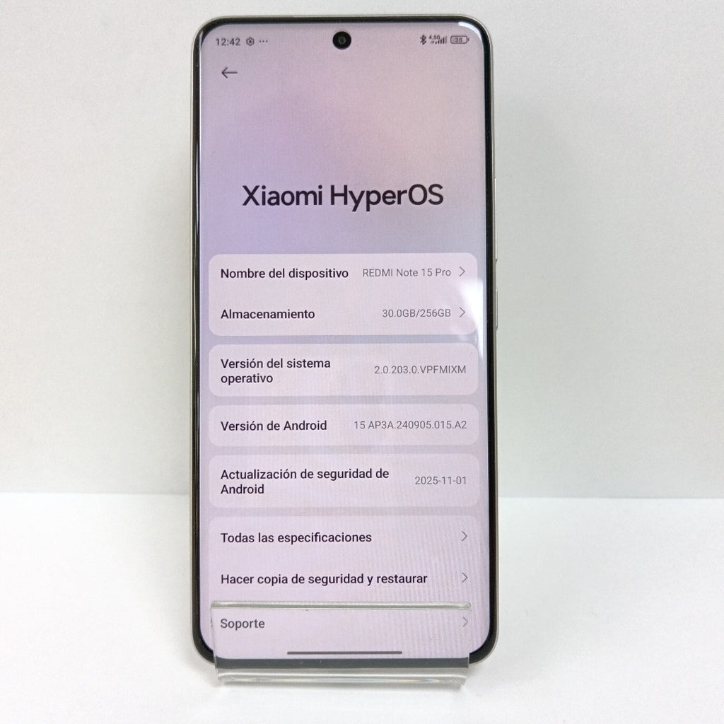 CELULAR XIAOMI REDMI NOTE 15 PRO 25100RA69G (2025) 256 GB 8 GB RAM (SEMINUEVO)