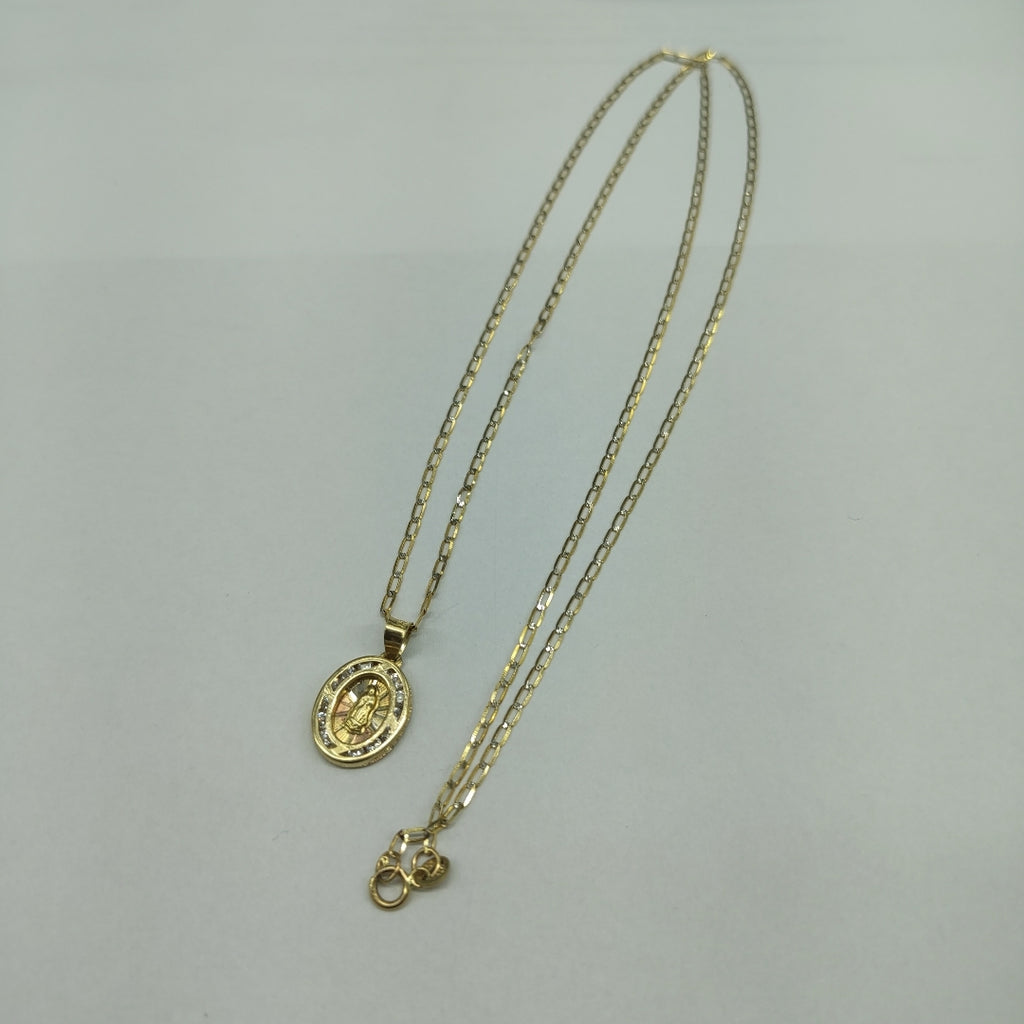 CADENA, MEDALLA RELIGIOSA ORO 14 K 2.1 GRMS (SEMINUEVO)