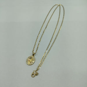 CADENA, MEDALLA RELIGIOSA ORO 14 K 2.1 GRMS (SEMINUEVO)