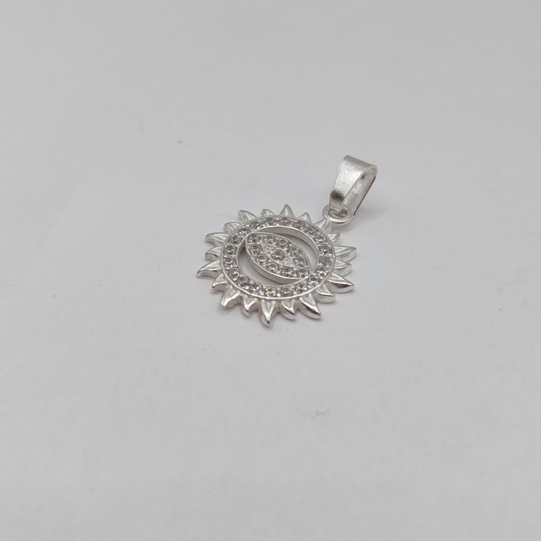 DIJE OJO MAGICO CON CIRCONIAS PLATA .925 1.9 GR (NUEVO)