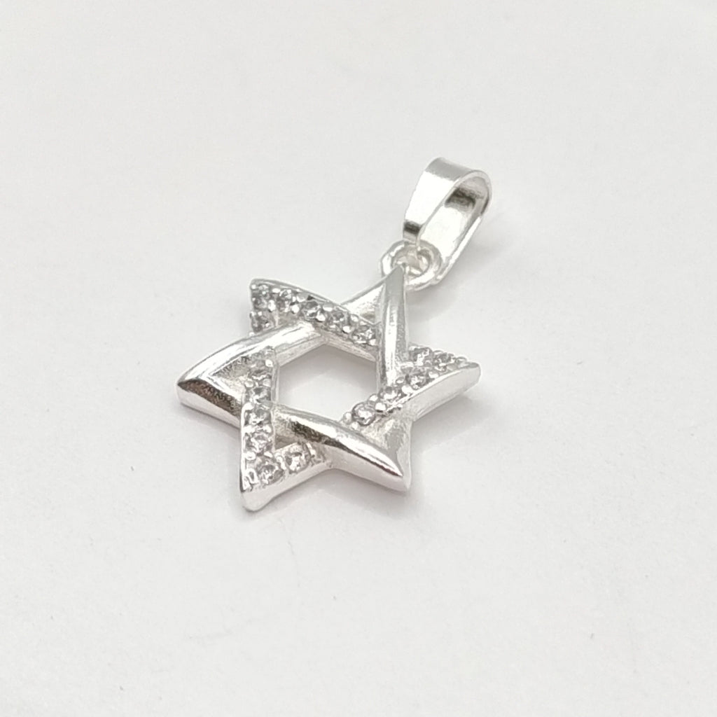 DIJE ESTRELLA DE DAVID C/CIRCONIAS PLATA .925 2.6 GR (NUEVO)