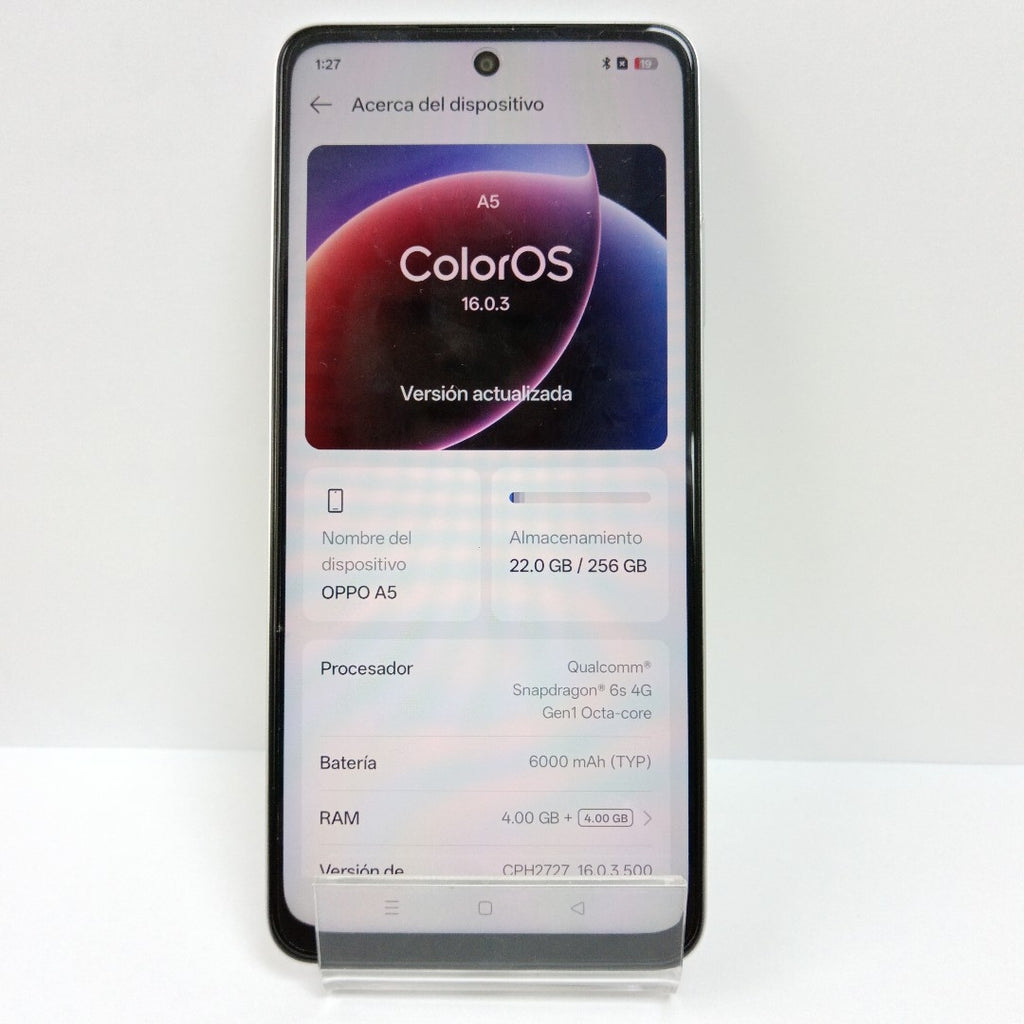 CELULAR OPPO A5 CPH2727 (2025) 256 GB 4 GB RAM (SEMINUEVO)