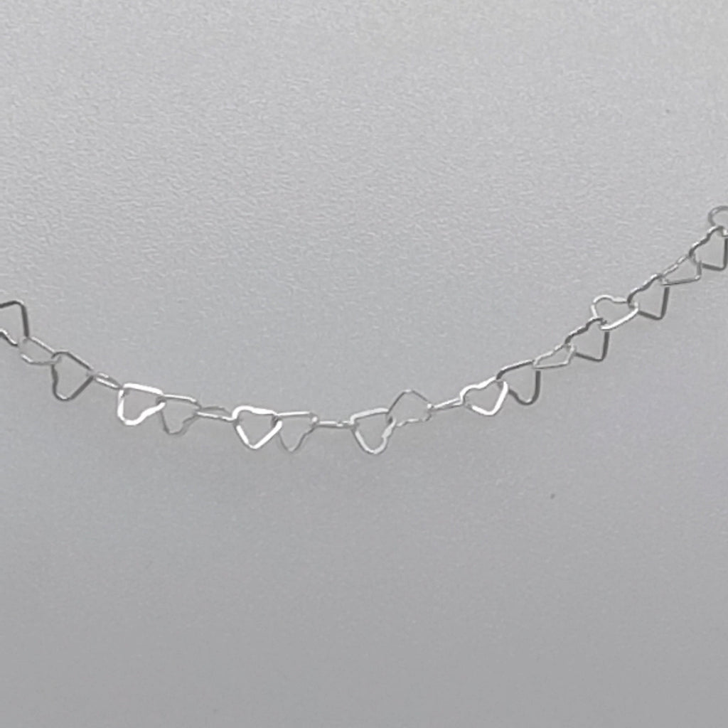 CADENA CORAZONES PLATA .925 55 CM 2.72 GR (NUEVO)