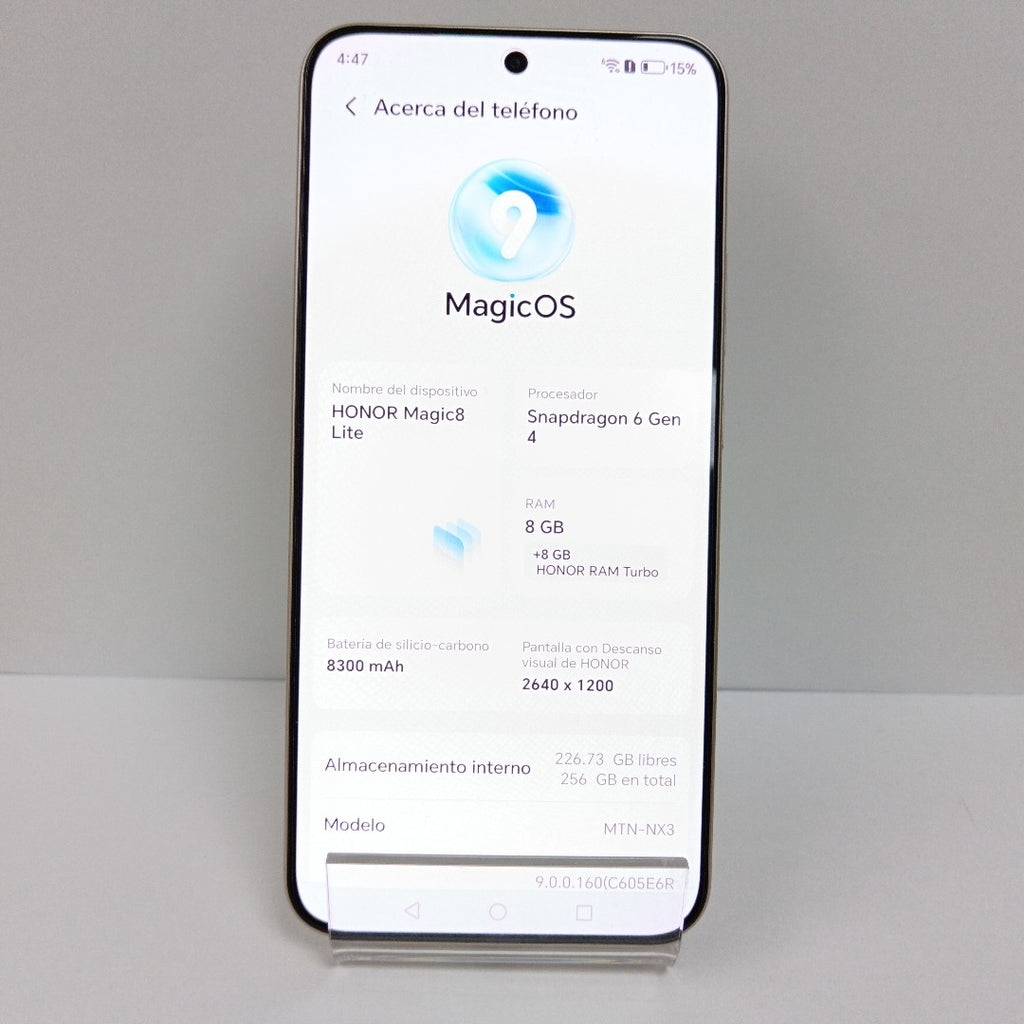 CELULAR HONOR MAGIC 8 LITE MTN-NX3 (2025) 256 GB 8 GB RAM (SEMINUEVO)