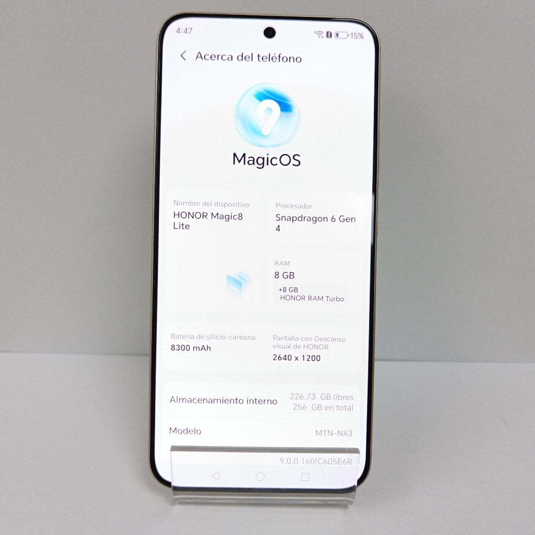 CELULAR HONOR MAGIC 8 LITE MTN-NX3 (2025) 256 GB 8 GB RAM (SEMINUEVO)