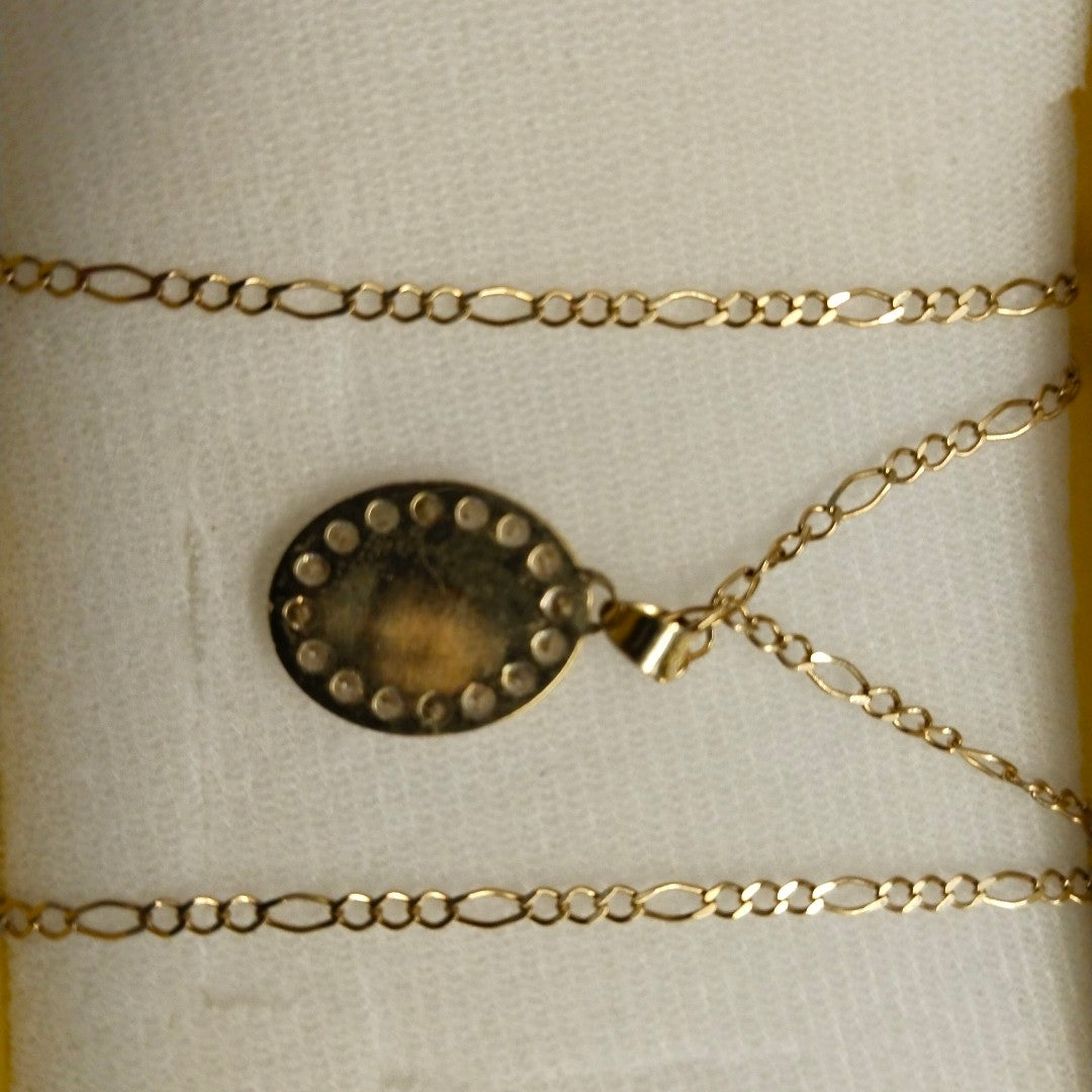 CADENA, MEDALLA RELIGIOSA ORO 10 K 3 GRMS (SEMINUEVO)
