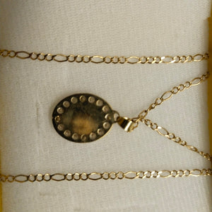 CADENA, MEDALLA RELIGIOSA ORO 10 K 3 GRMS (SEMINUEVO)