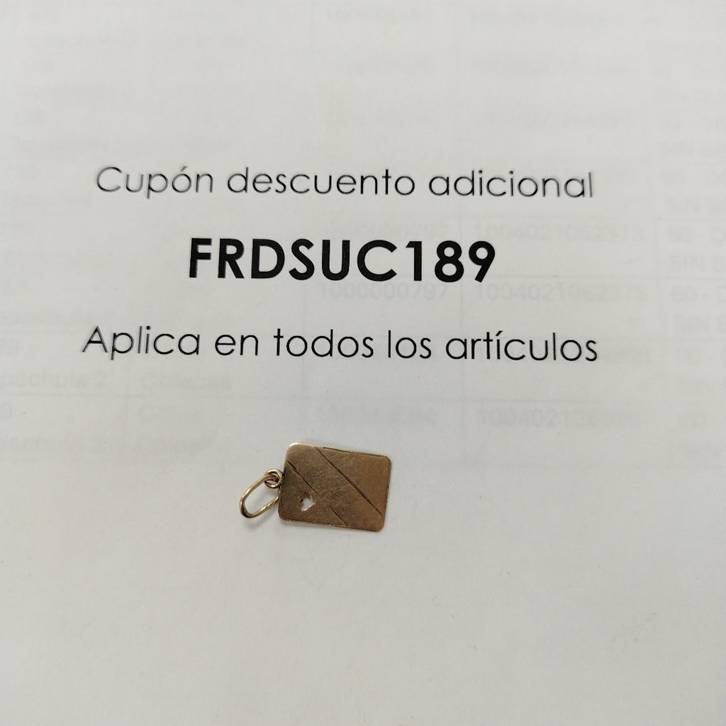 K1 0,80 GRMS 8 K ESPECIFICACIONES COMPLEMENTARIAS MEDALLA CIADRADA (SEMINUEVO)