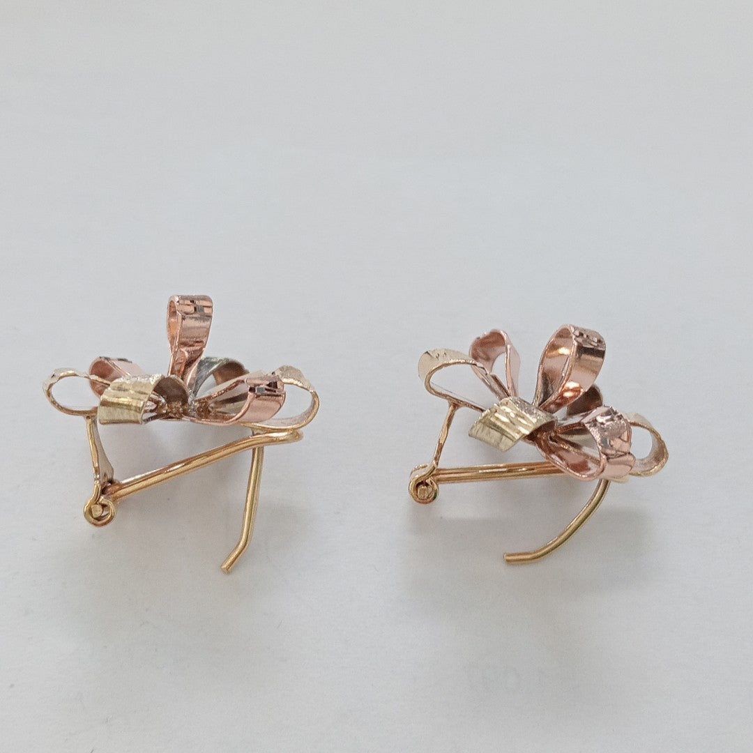 ARETES PAR ORO COMBINADO 10 K 3,80 GRMS (SEMINUEVO)