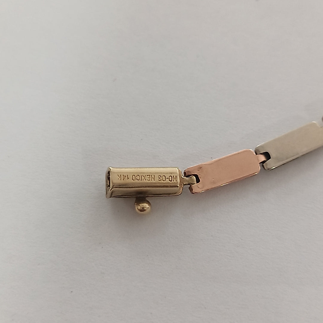 PULSERA ORO COMBINADO 14 K 6,40 GRMS (SEMINUEVO)