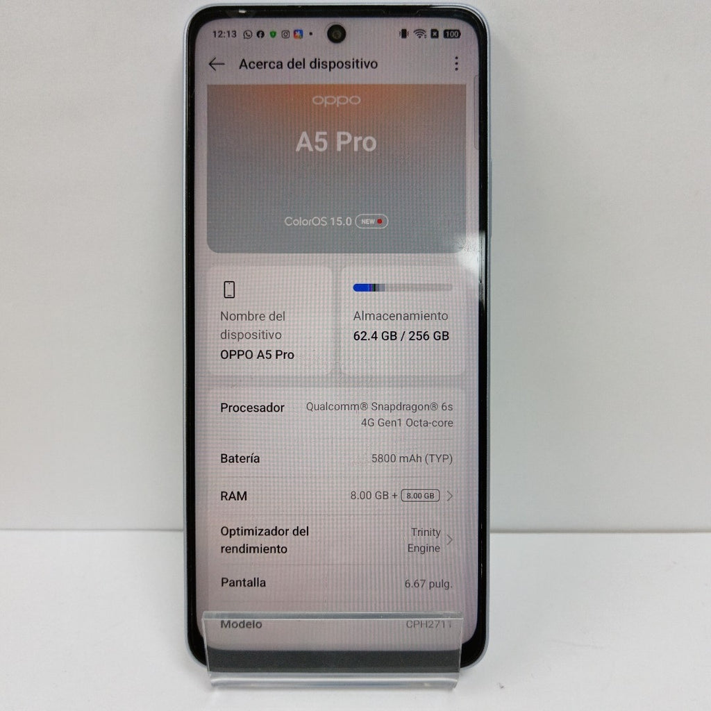CELULAR OPPO A5 PRO CPH2711 (2025) 256 GB 8 GB RAM (SEMINUEVO)