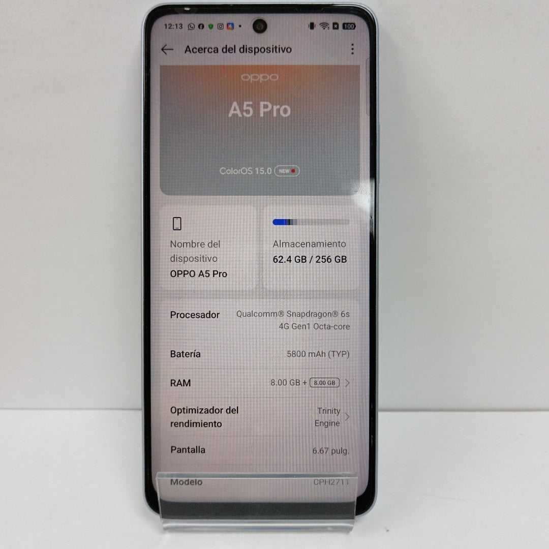CELULAR OPPO A5 PRO CPH2711 (2025) 256 GB 8 GB RAM (SEMINUEVO)