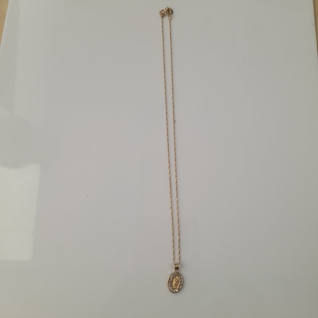 CADENA, MEDALLA RELIGIOSA ORO 10 K 1.1 GRMS (SEMINUEVO)
