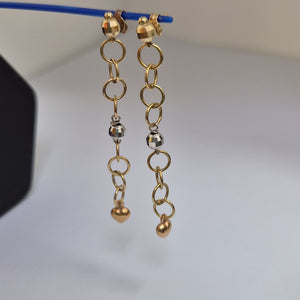 ARETES PAR ORO, ORO COMBINADO 14 K 4.1 GRMS (SEMINUEVO)