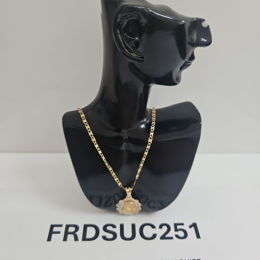 CADENA,MEDALLA RELIGIOSA ORO 10 K 3,50 GRMS (SEMINUEVO)