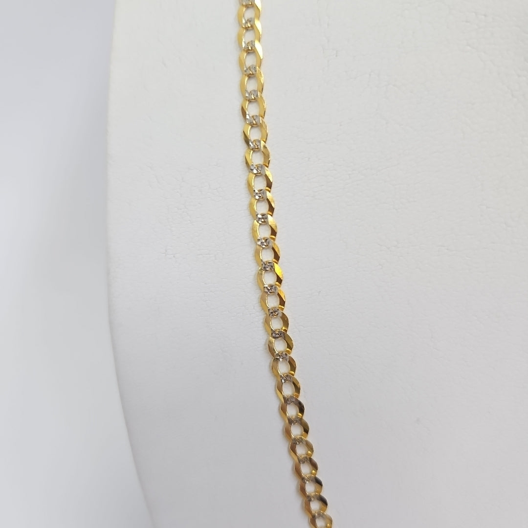CADENAS BARBADA DIAMANTADA ORO 14K 60 CM 9.5 GR (NUEVO)