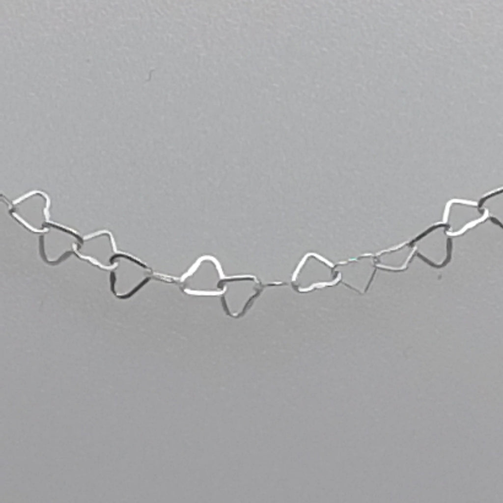 CADENA CORAZONES PLATA .925 55 CM 2.72 GR (NUEVO)