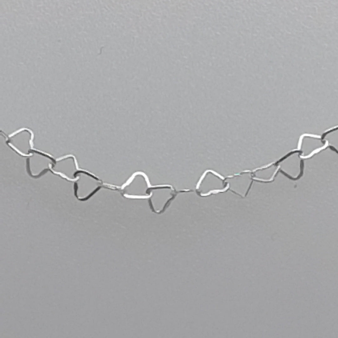 CADENA CORAZONES PLATA .925 55 CM 2.72 GR (NUEVO)