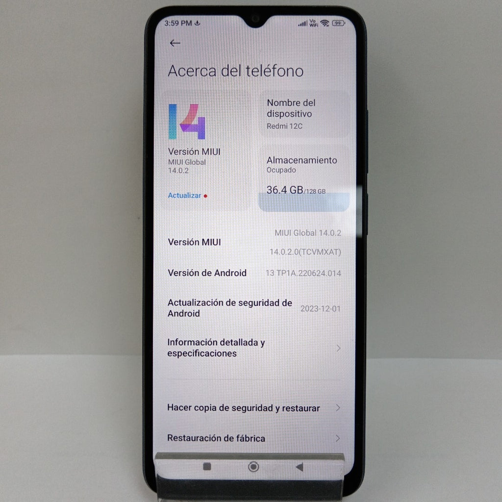 CELULAR XIAOMI REDMI 12C 2212ARNC4L (2023) 128 GB 4 GB RAM (SEMINUEVO)