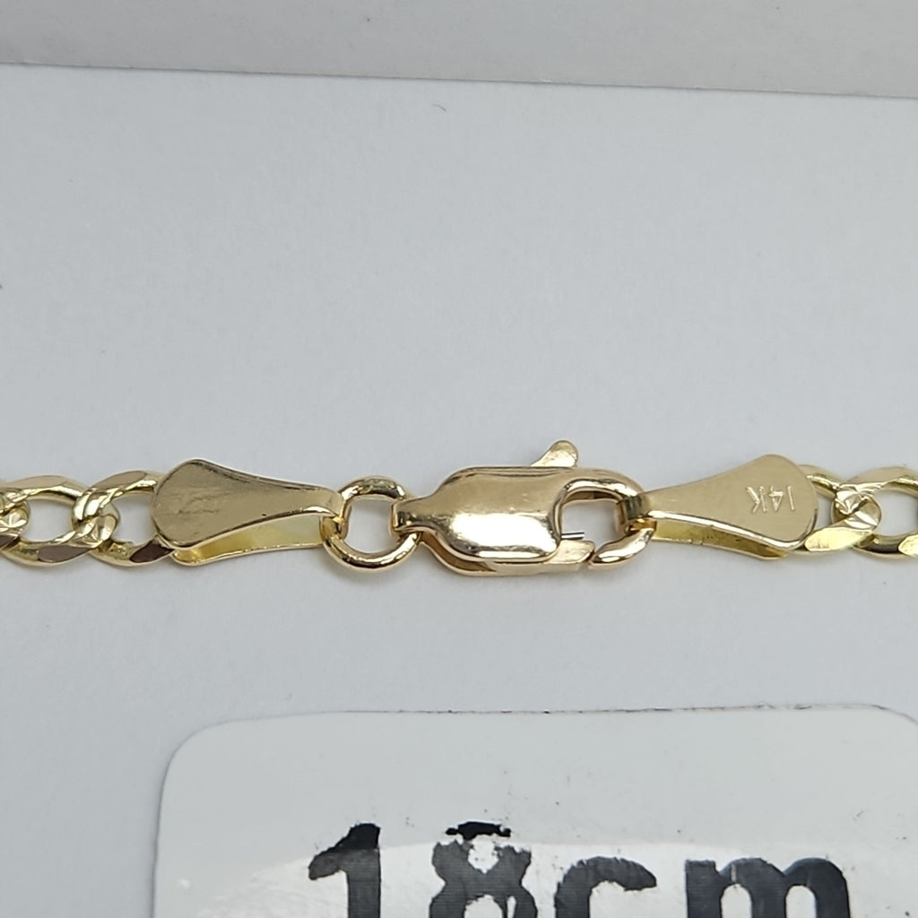 PULSERAS BARBADA ORO 14K 18 CM 4.6 GR (NUEVO)