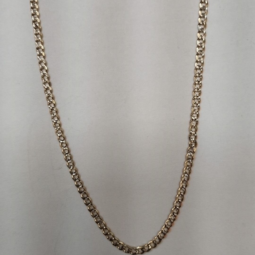 PULSERAS BARBADA DIAMANTADA ORO 14K 18 CM 2.5 GR (NUEVO)