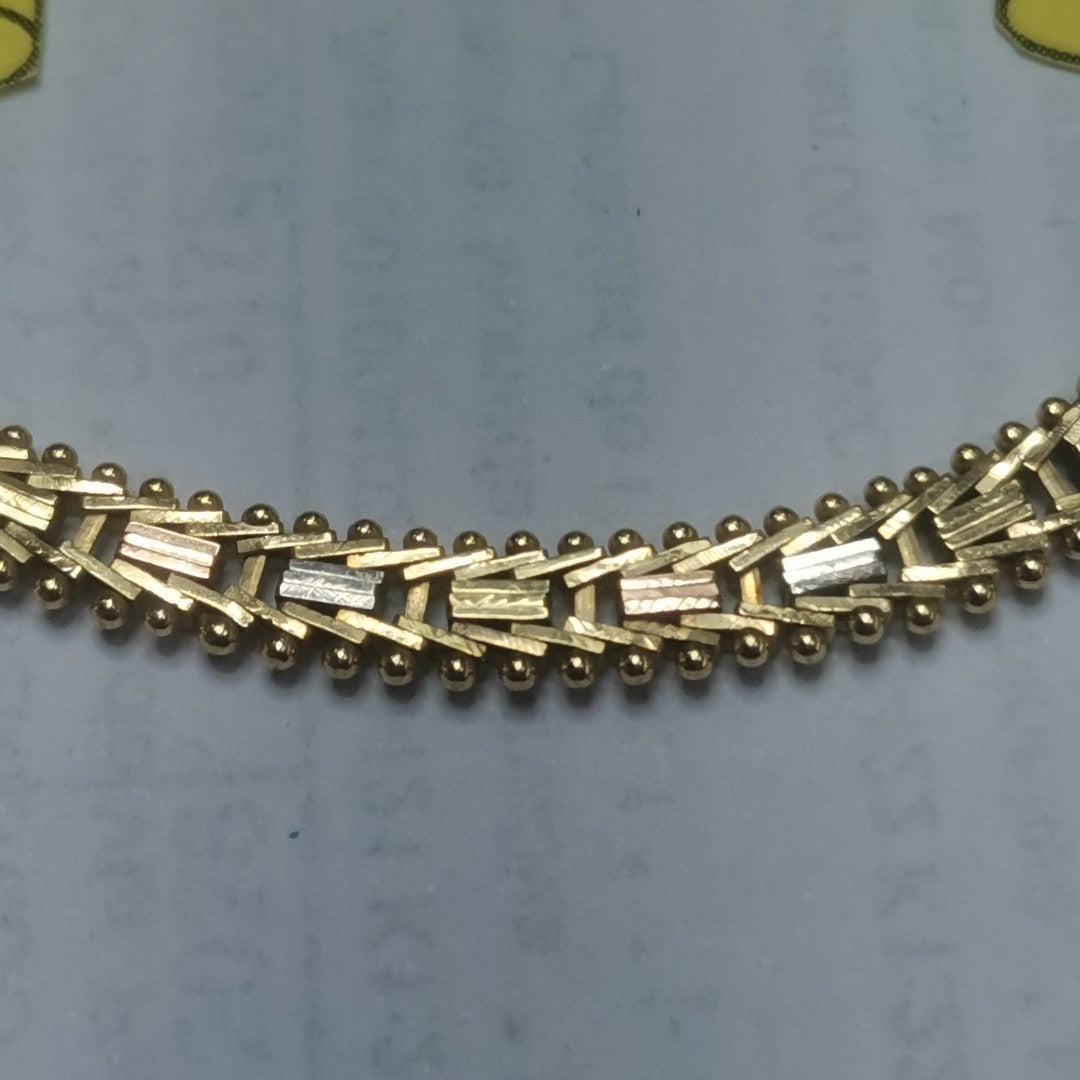 PULSERA ORO COMBINADO 14 K 9.1 GRMS (SEMINUEVO)
