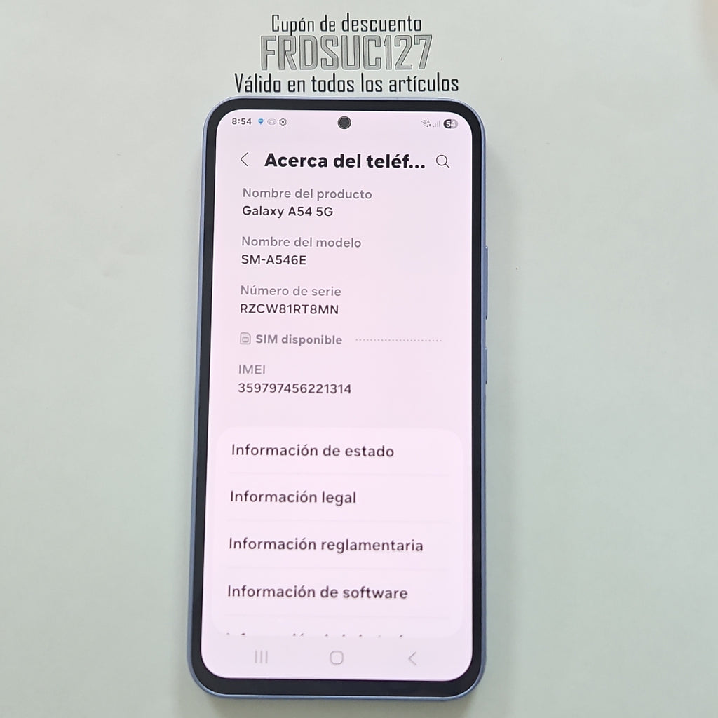 CELULAR SAMSUNG GALAXY A54 5G SM-A546E 128 GB 8 GB RAM (SEMINUEVO)