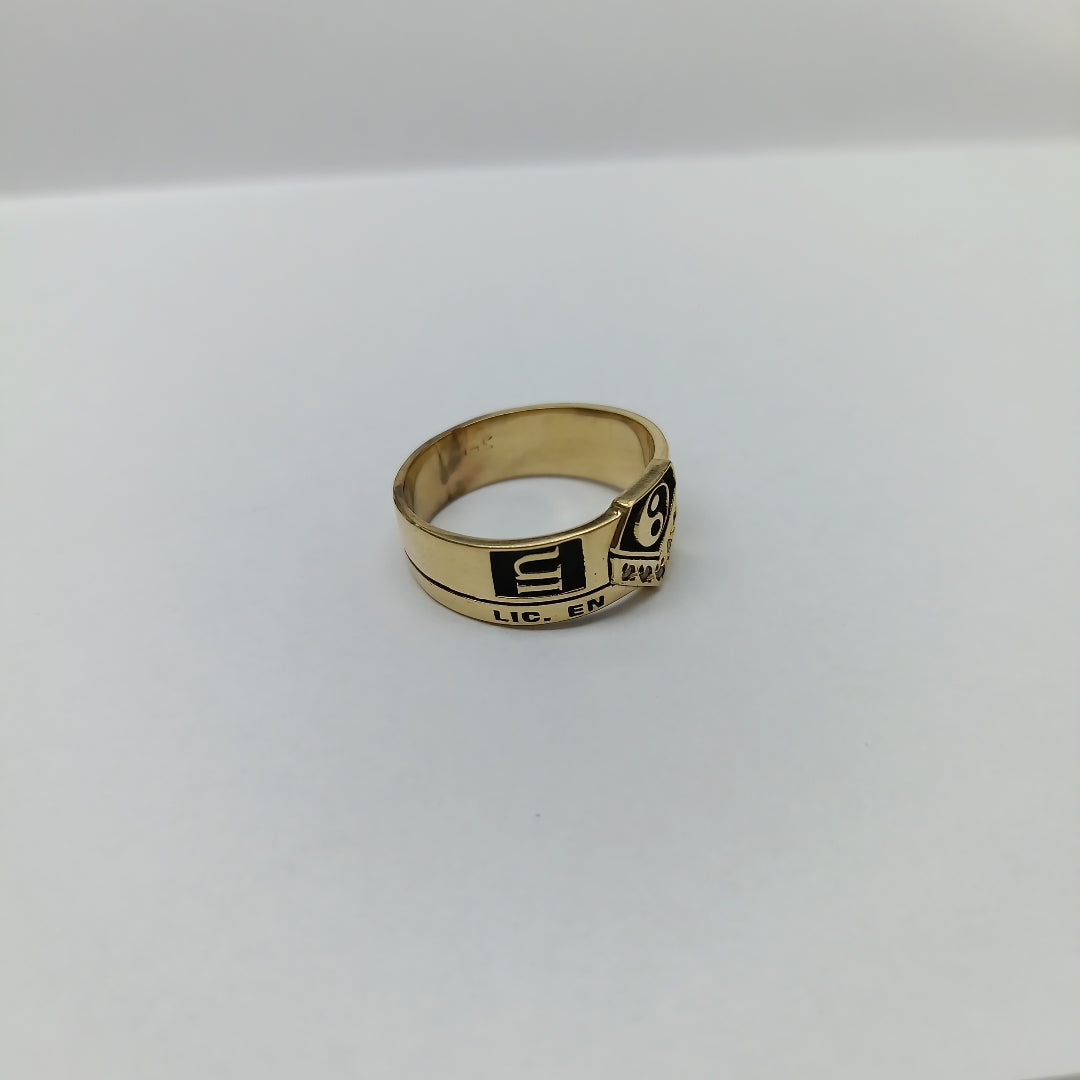 ANILLO DE GRADUACIÓN ORO 14 K 7.5 GRMS (SEMINUEVO)
