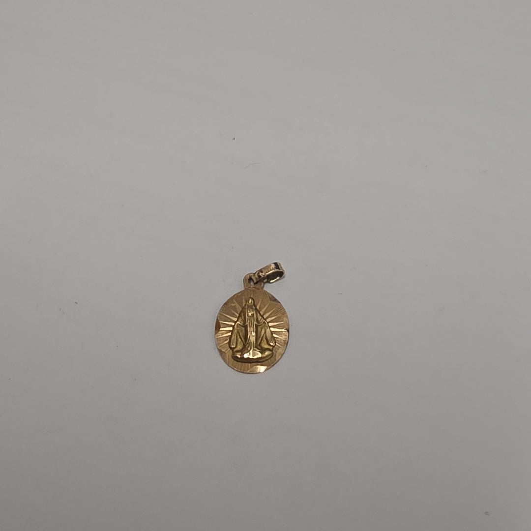 DIJE, MEDALLA RELIGIOSA ORO 14 K 0.7 GRMS (SEMINUEVO)