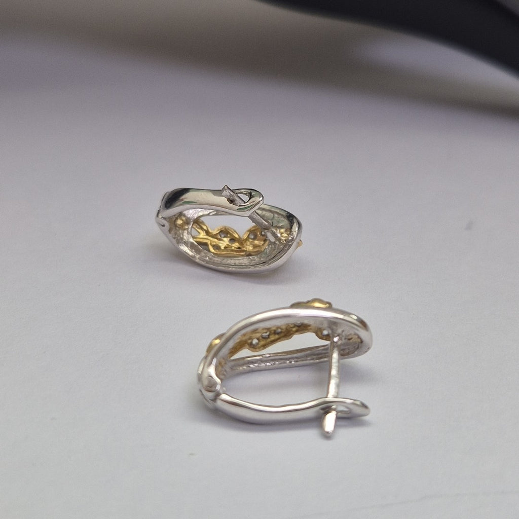 ARETES PAR ORO,ORO BLANCO 14 K 4,60 GRMS (SEMINUEVO)