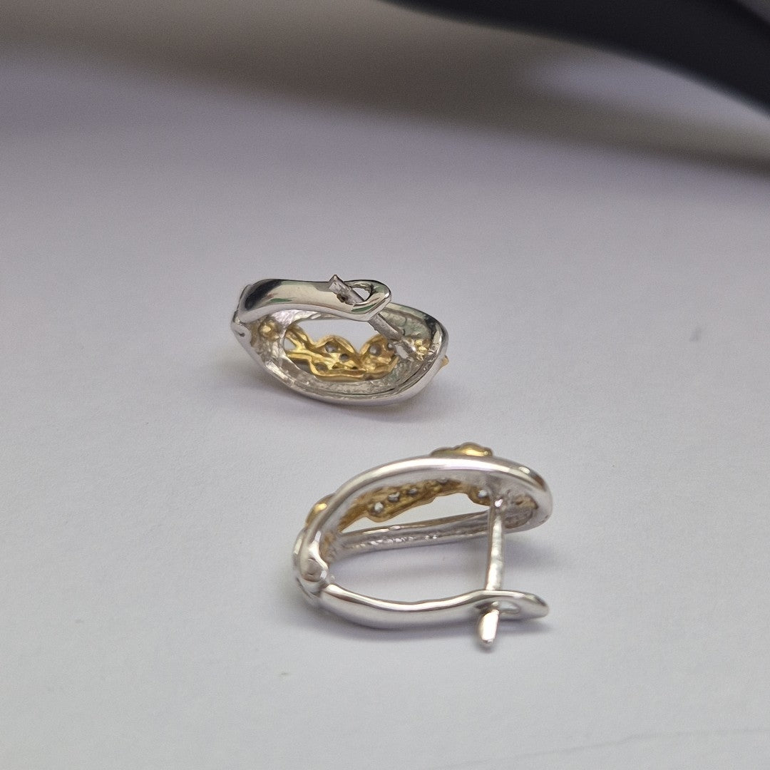ARETES PAR ORO,ORO BLANCO 14 K 4,60 GRMS (SEMINUEVO)