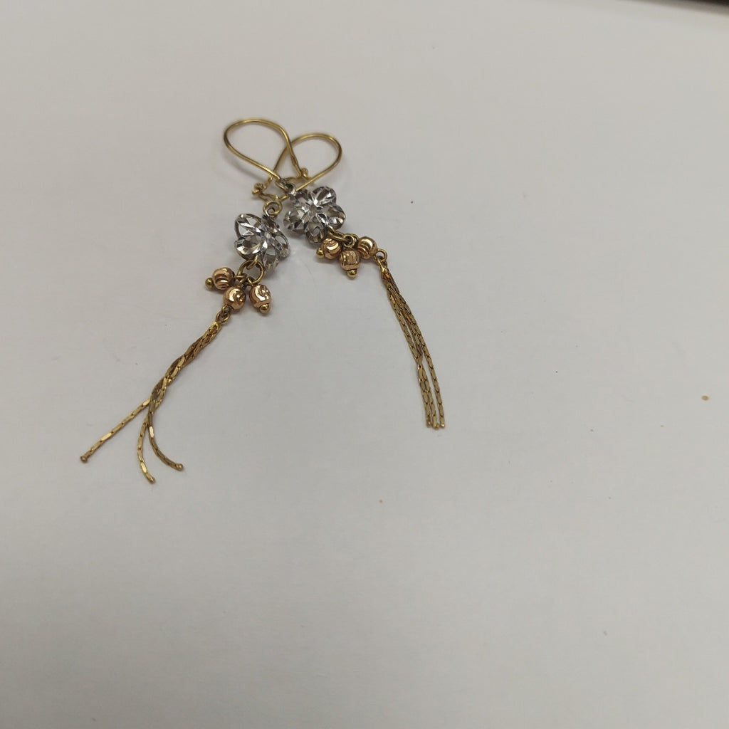 ARETES PAR ORO COMBINADO 14 K 2,00 GRMS (SEMINUEVO)