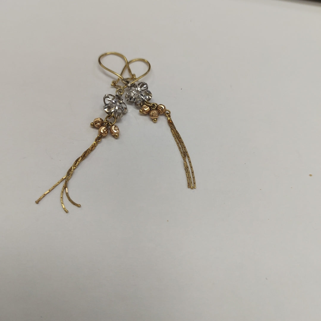 ARETES PAR ORO COMBINADO 14 K 2,00 GRMS (SEMINUEVO)