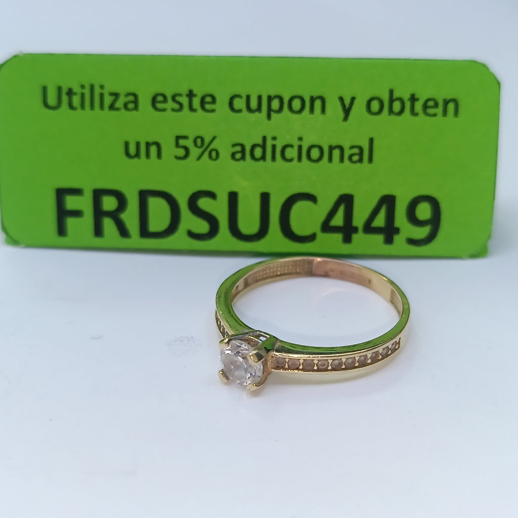 ANILLITO, SOLITARIO ORO 10 K 1.7 GRMS (SEMINUEVO)