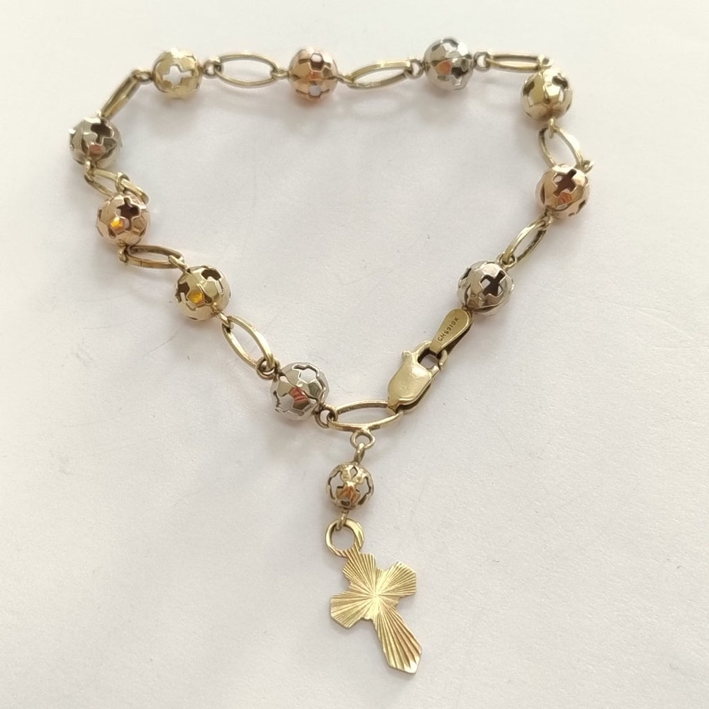 PULSERA ORO, ORO COMBINADO 10 K 5.8 GRMS (SEMINUEVO)